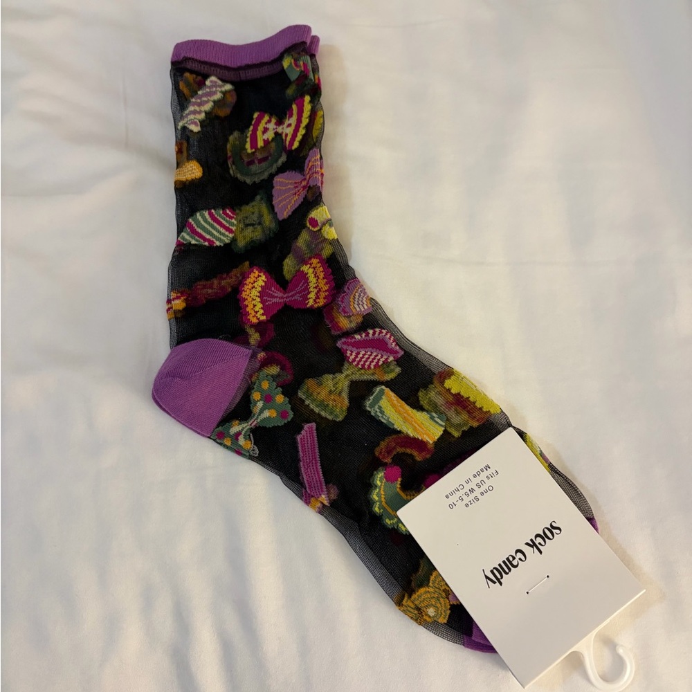 Sock Candy — Pasta Lovers black sheer socks